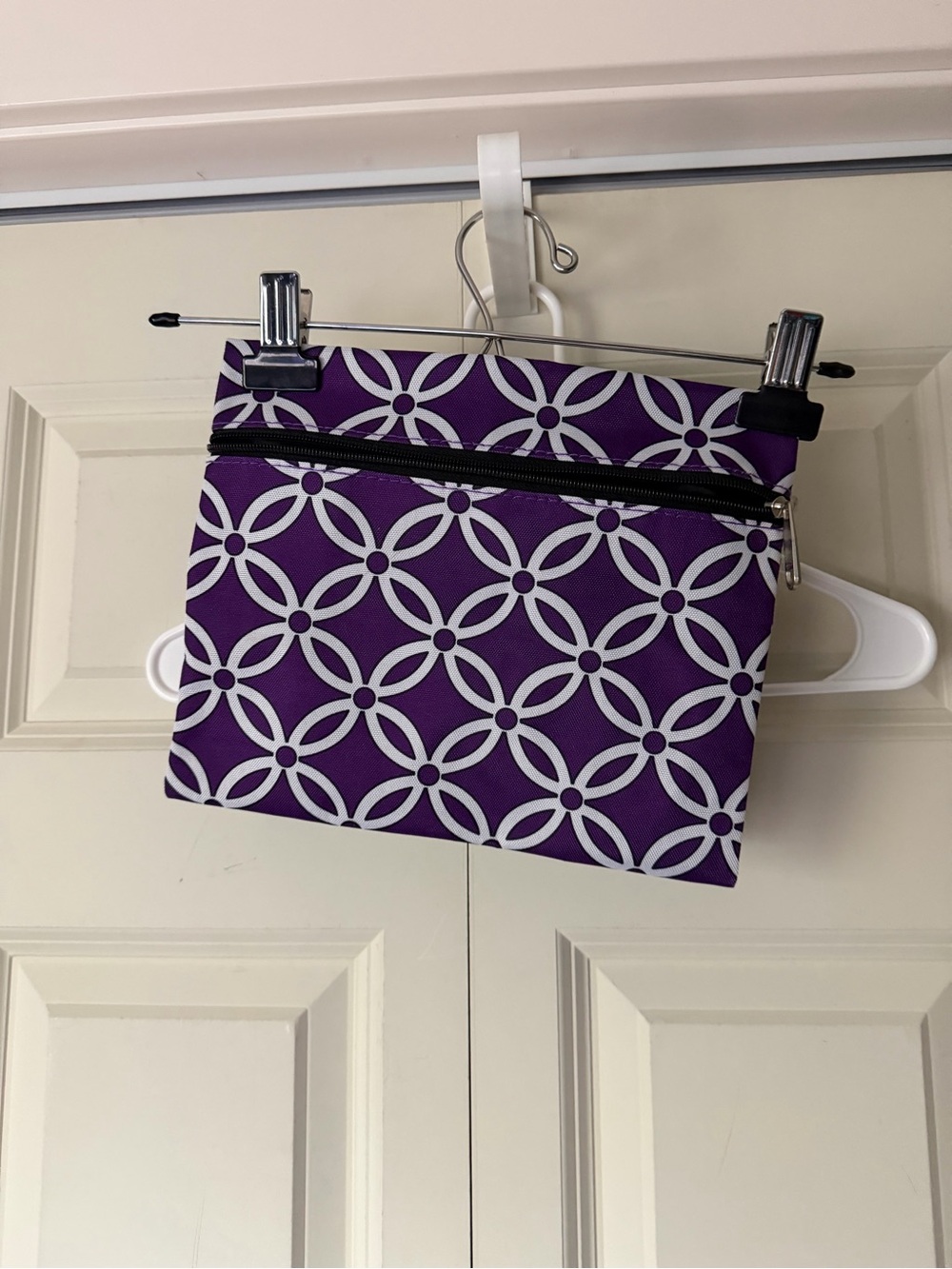 Purple Geometric Zipper Pouch